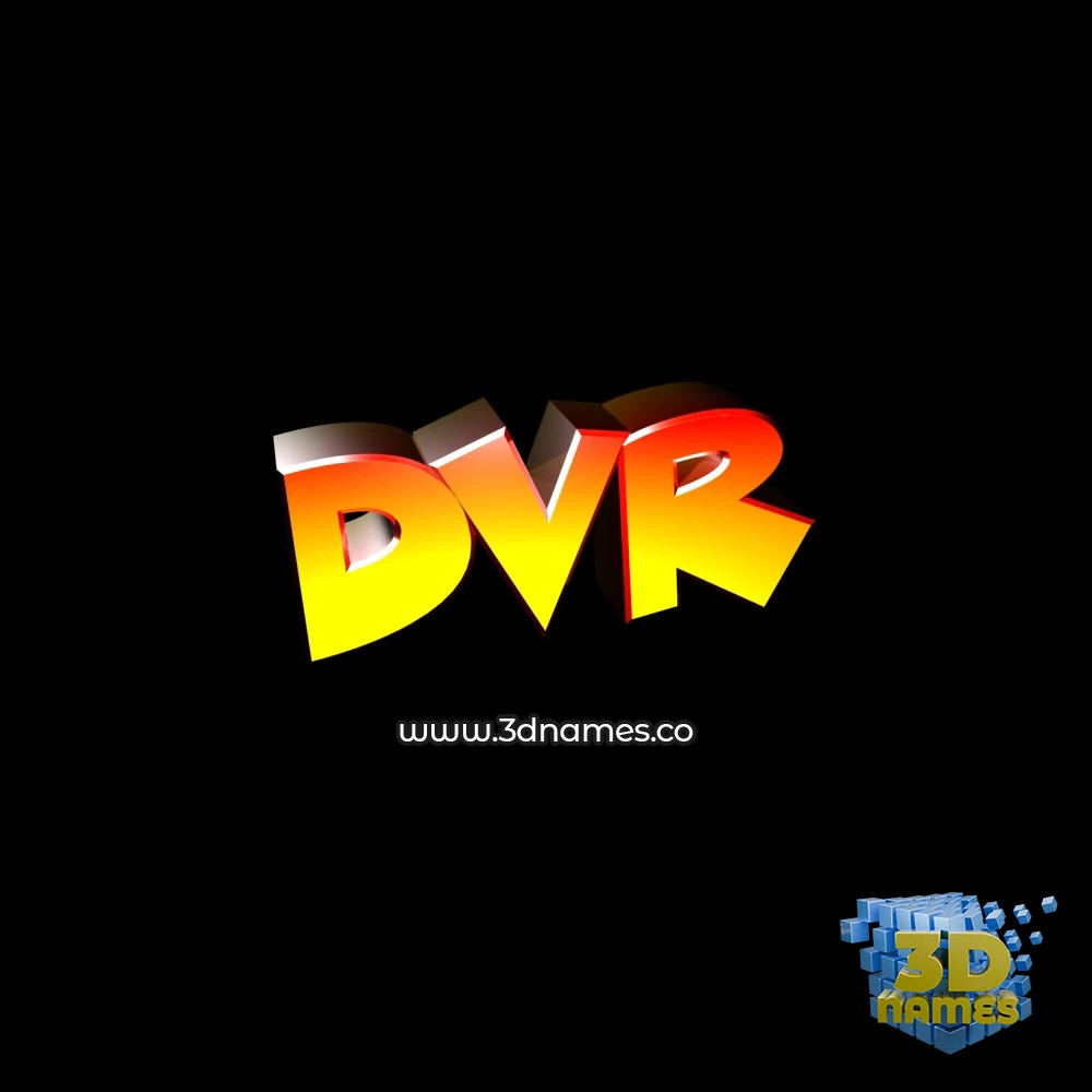 dvr in Black Background style - 3D name wallpaper
