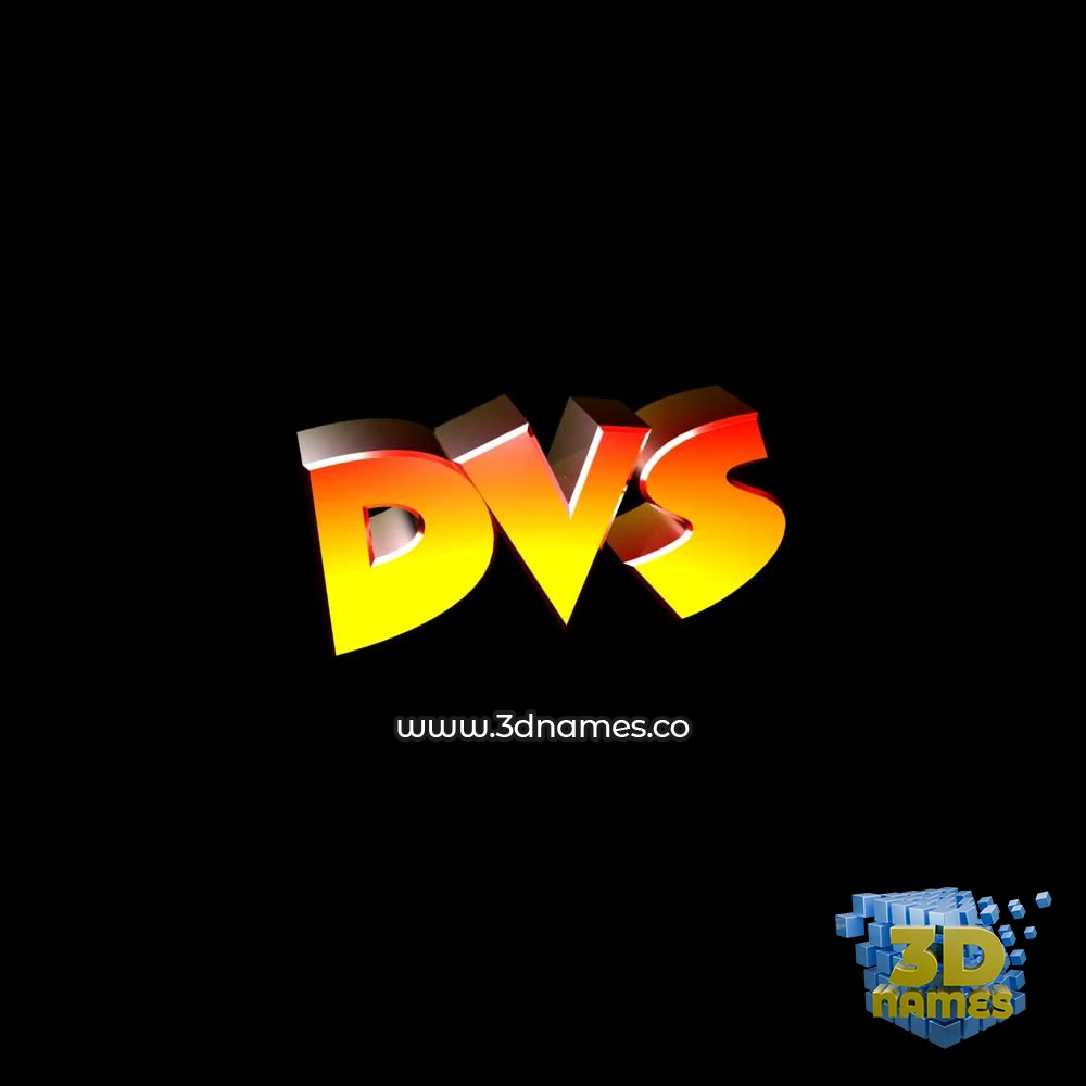dvs in Black Background style - 3D name wallpaper