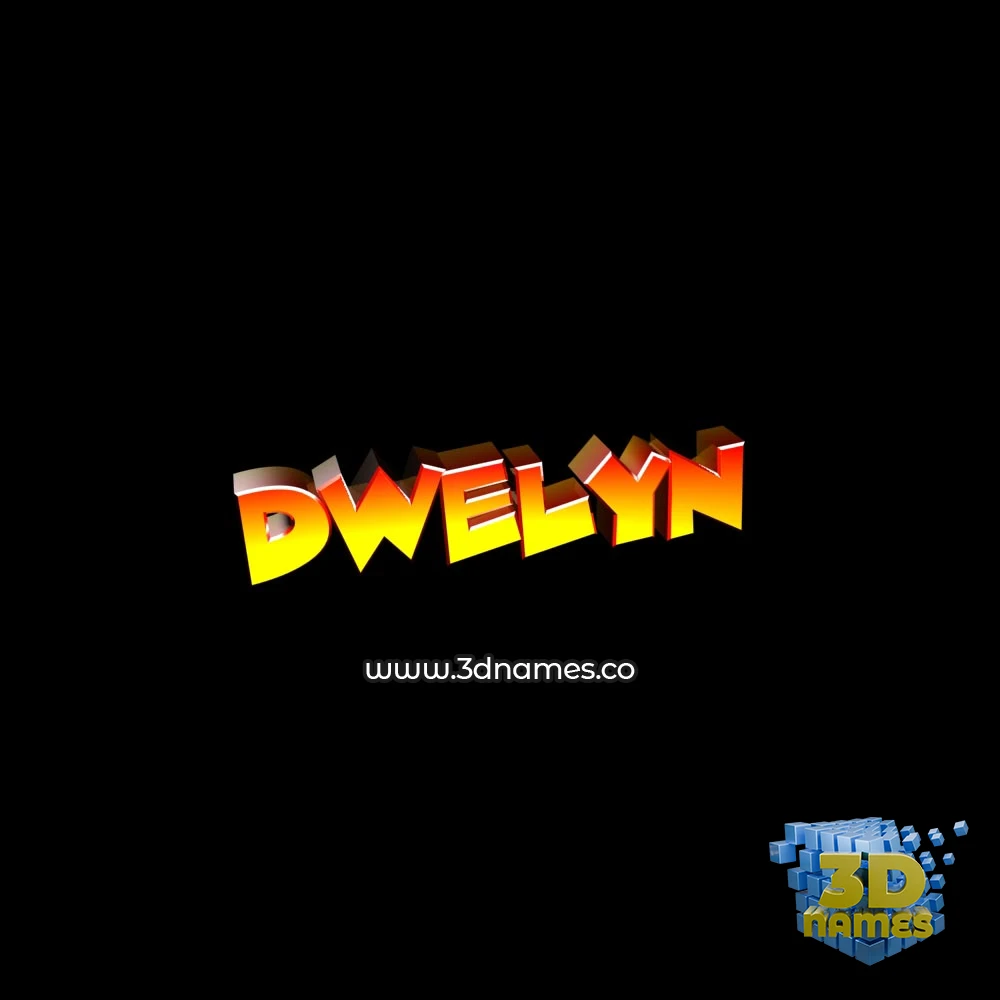 dwelyn in Black Background style - 3D name wallpaper