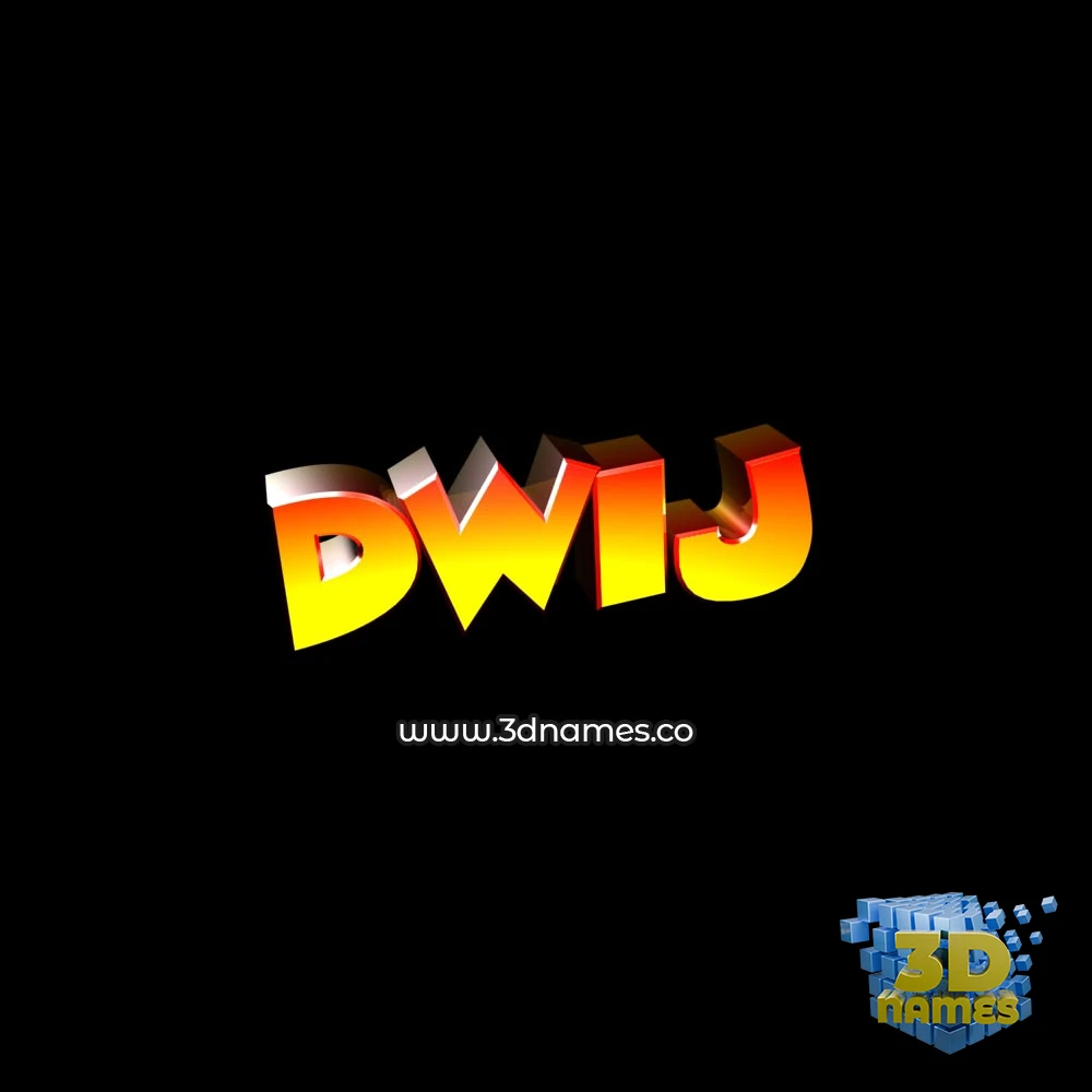 dwij in Black Background style - 3D name wallpaper