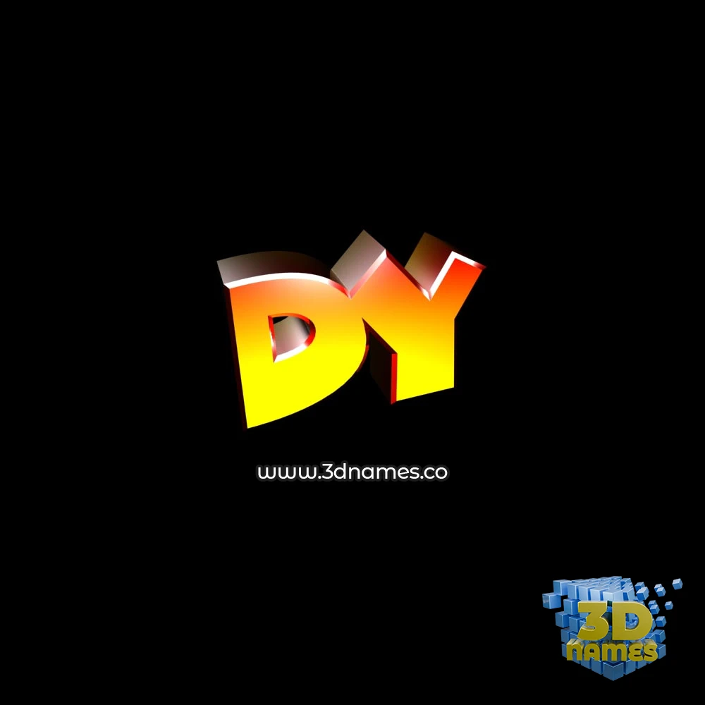 dy in Black Background style - 3D name wallpaper