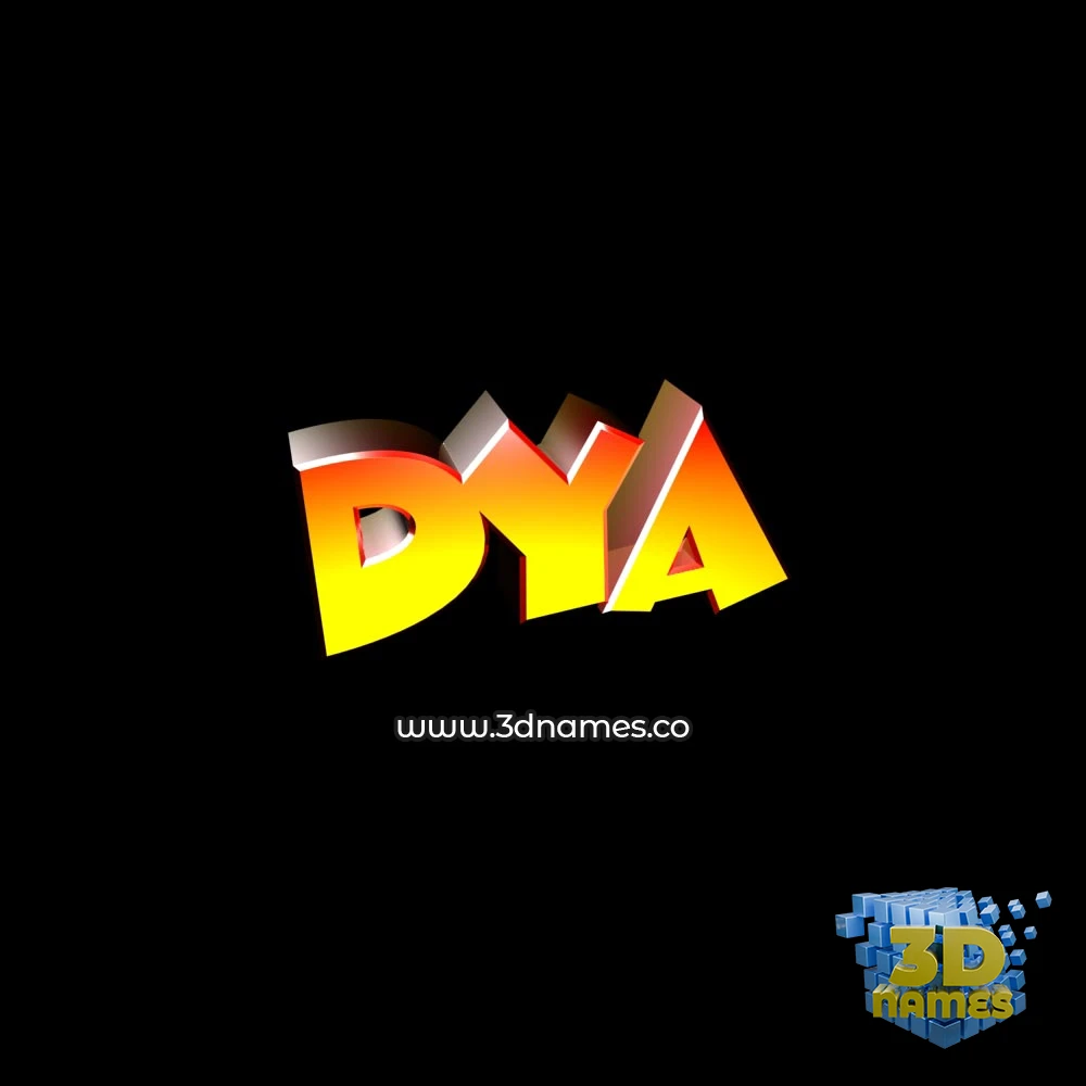 dya in Black Background style - 3D name wallpaper