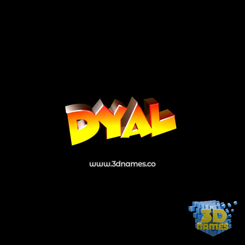 dyal in Black Background style - 3D name wallpaper