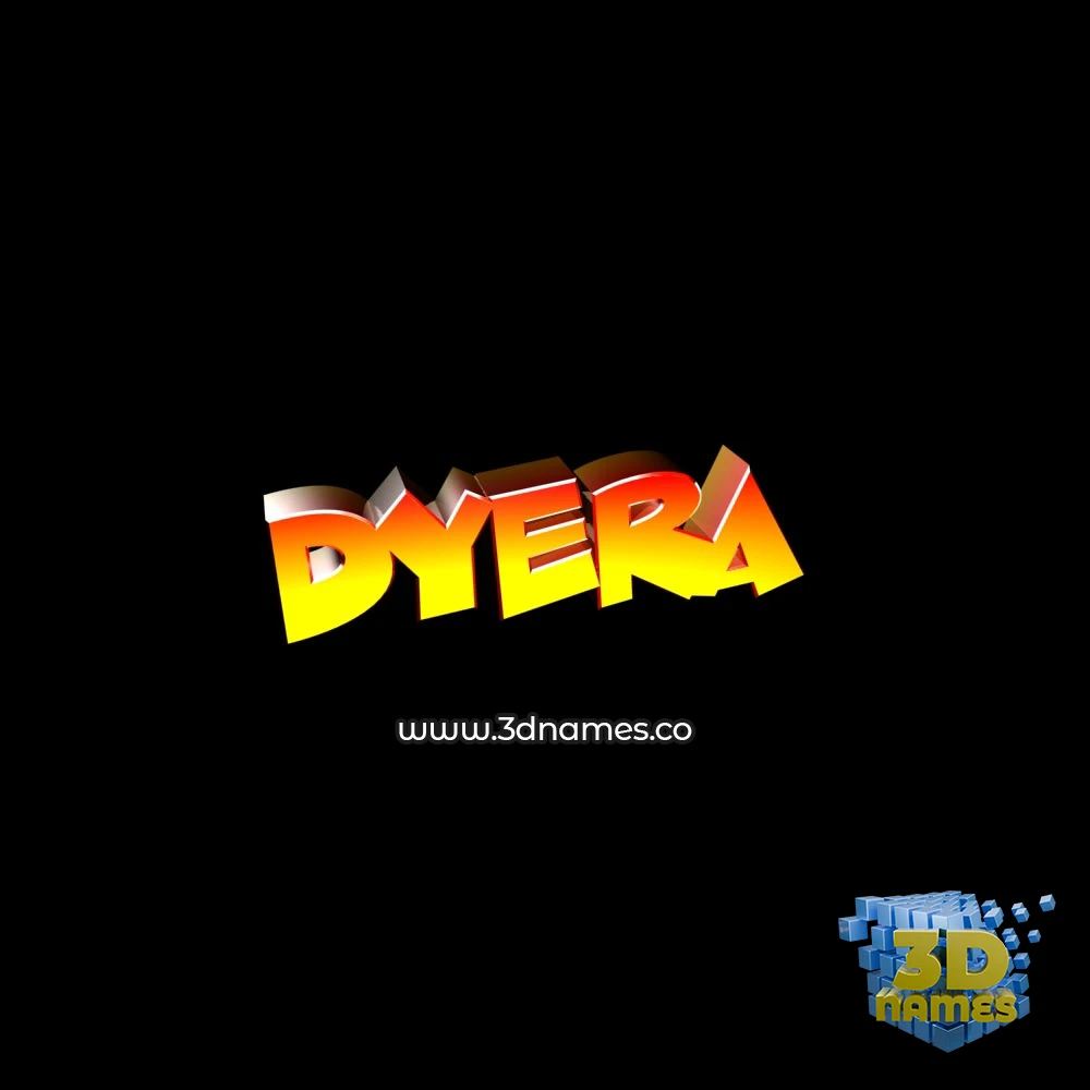 dyera in Black Background style - 3D name wallpaper