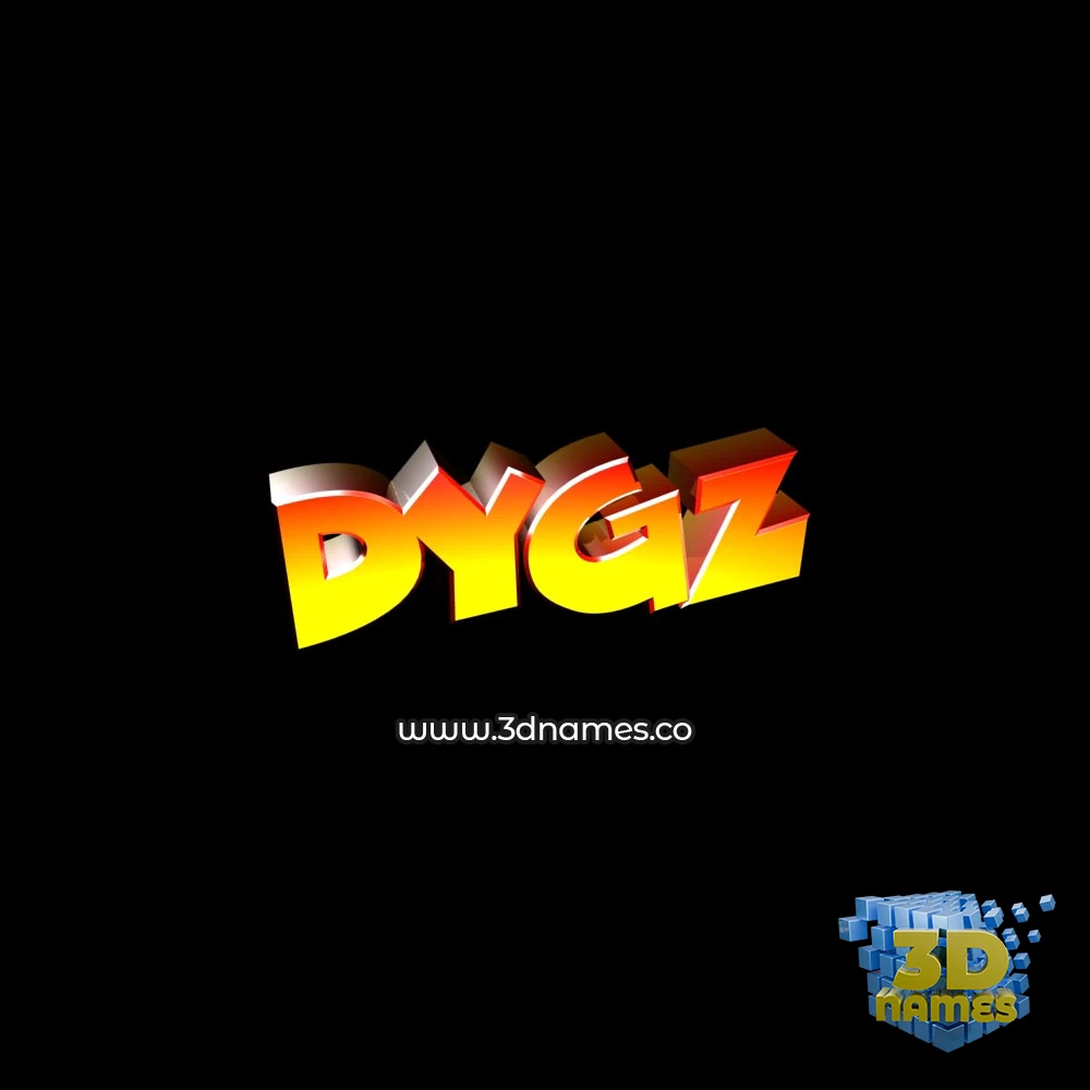 dygz in Black Background style - 3D name wallpaper