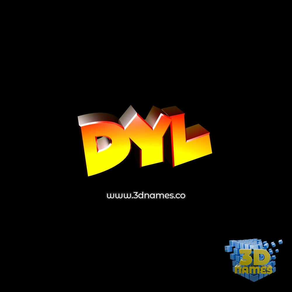 dyl in Black Background style - 3D name wallpaper