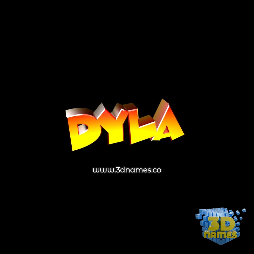 dyla in Black Background style - 3D name wallpaper