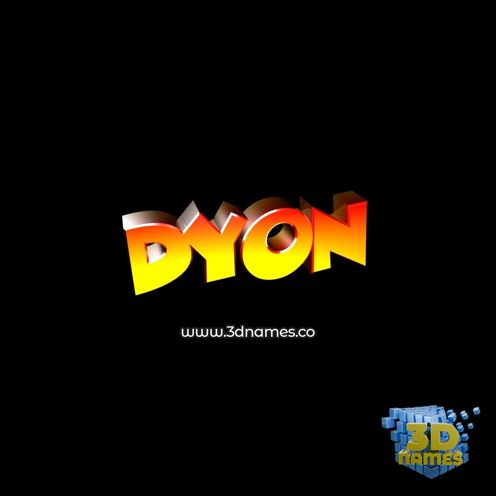 dyon in Black Background style - 3D name wallpaper