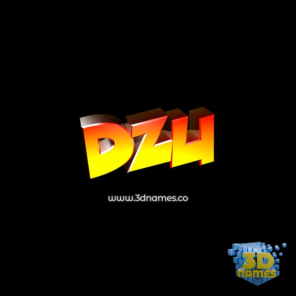 dzu in Black Background style - 3D name wallpaper