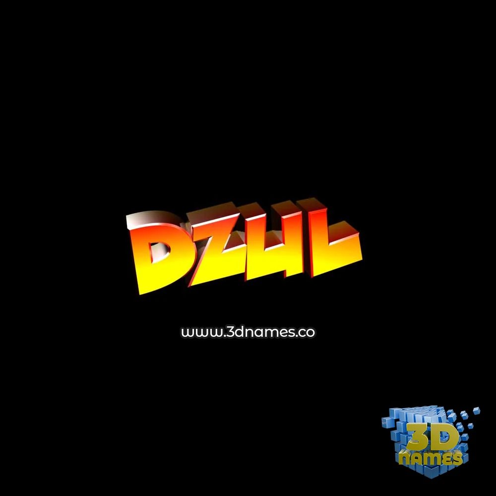 dzul in Black Background style - 3D name wallpaper