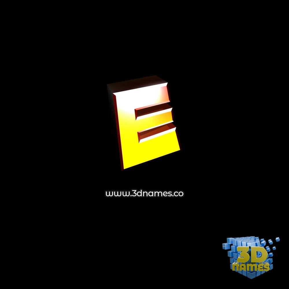 e in Black Background style - 3D name wallpaper