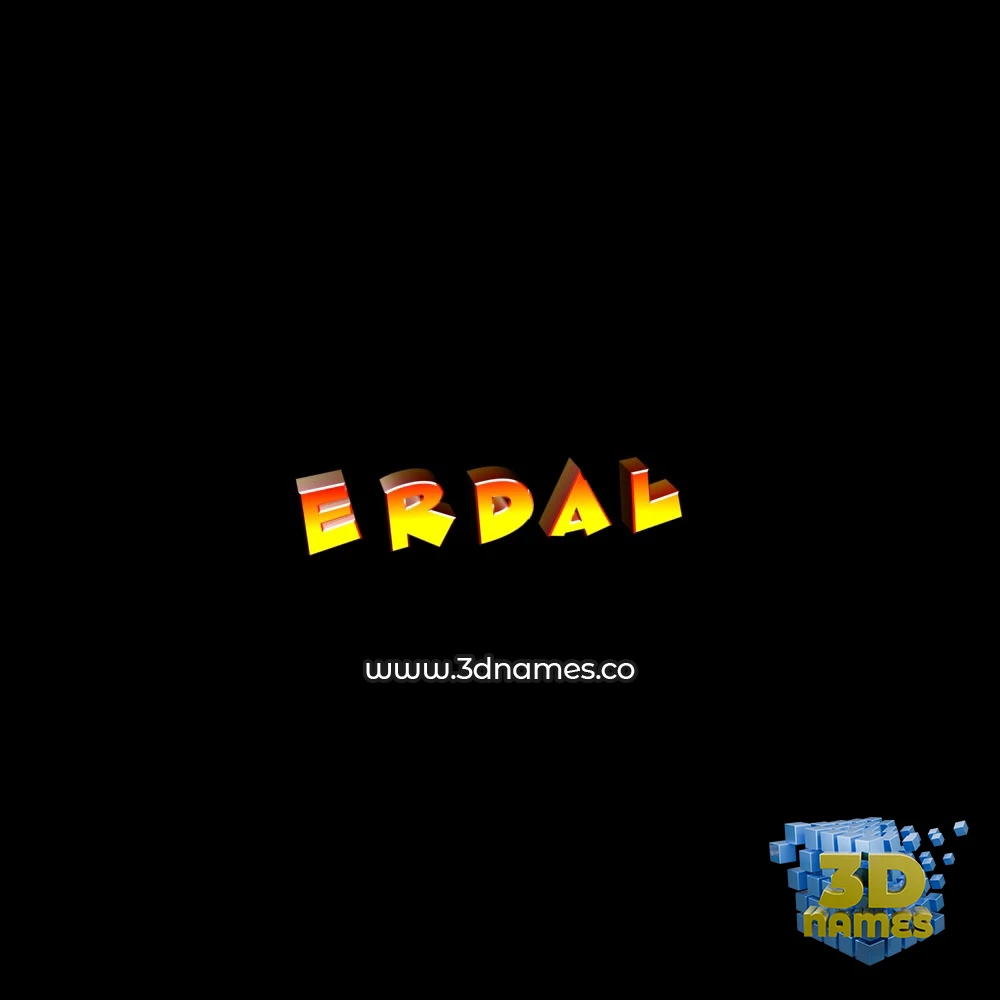 e r d a l in Black Background style - 3D name wallpaper