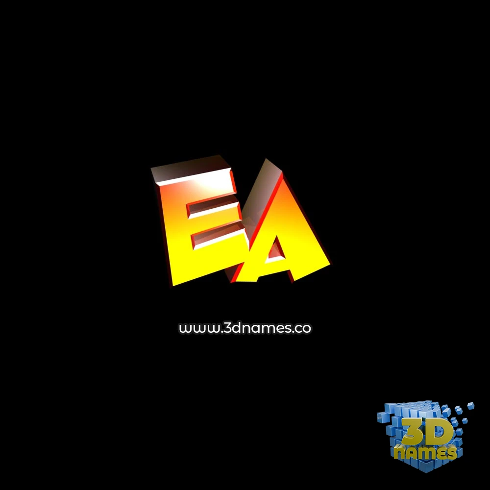 ea in Black Background style - 3D name wallpaper