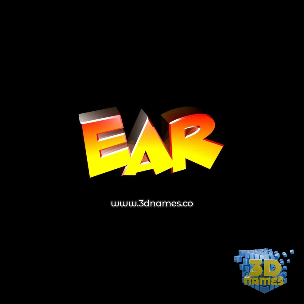 ear in Black Background style - 3D name wallpaper