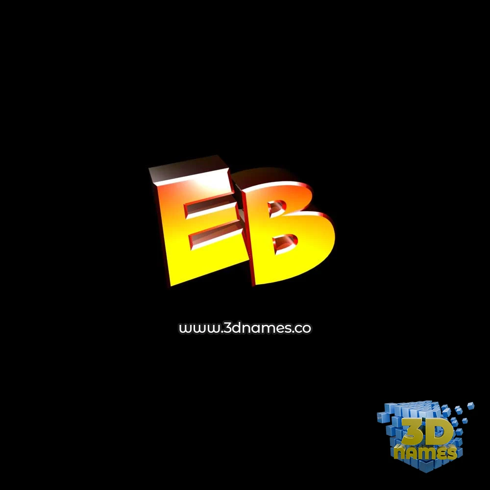 eb in Black Background style - 3D name wallpaper