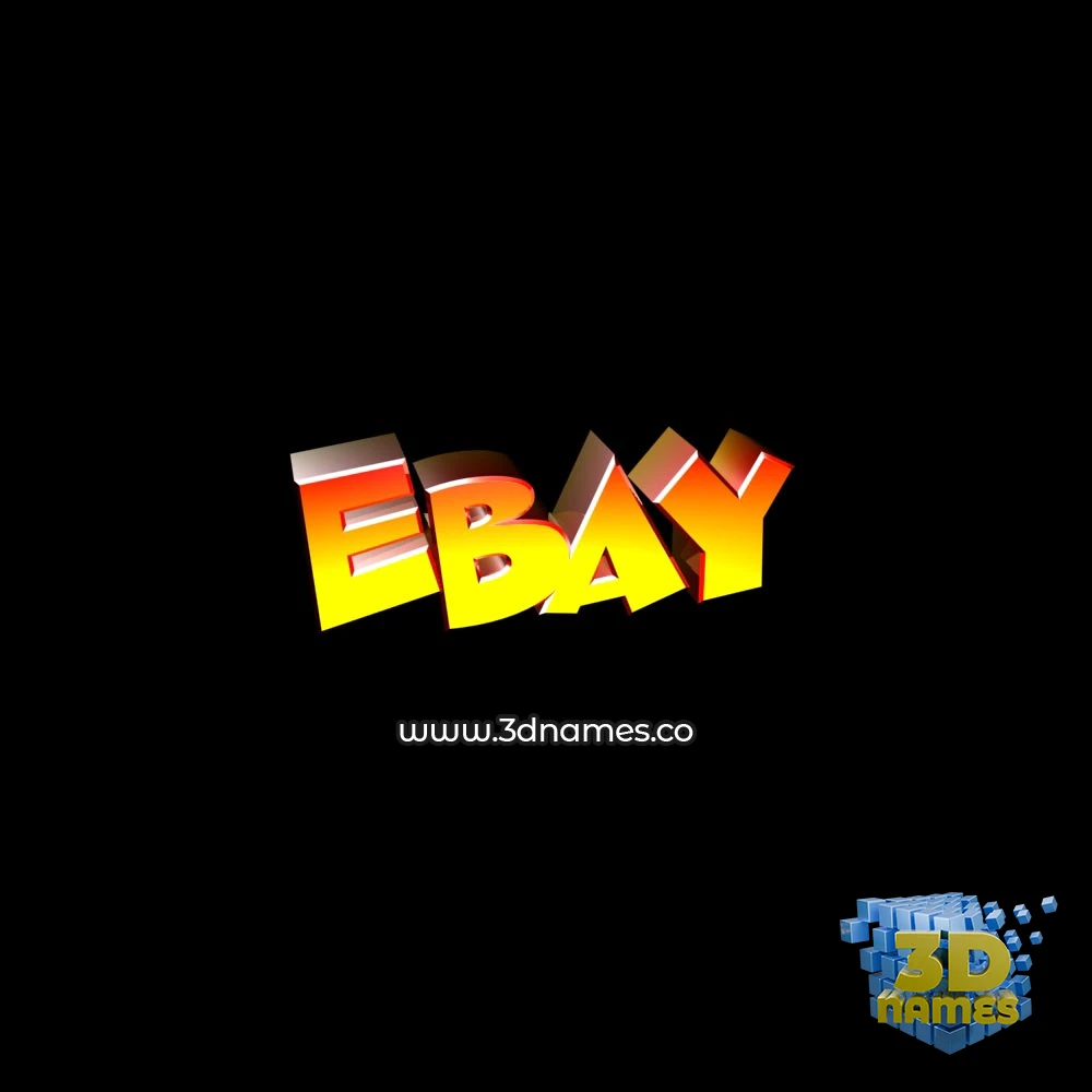 ebay in Black Background style - 3D name wallpaper