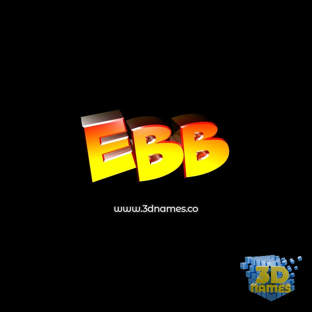 ebb in Black Background style - 3D name wallpaper