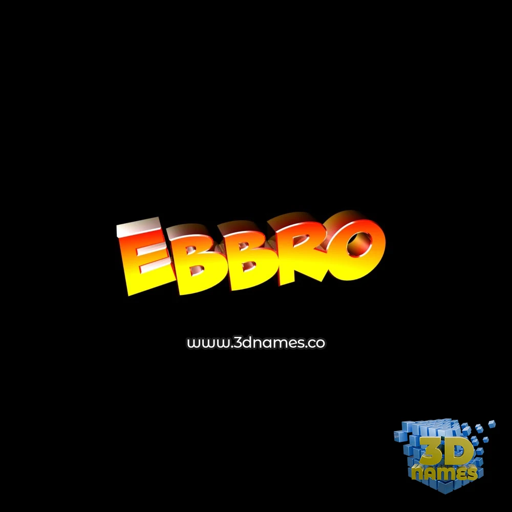 ebbro in Black Background style - 3D name wallpaper