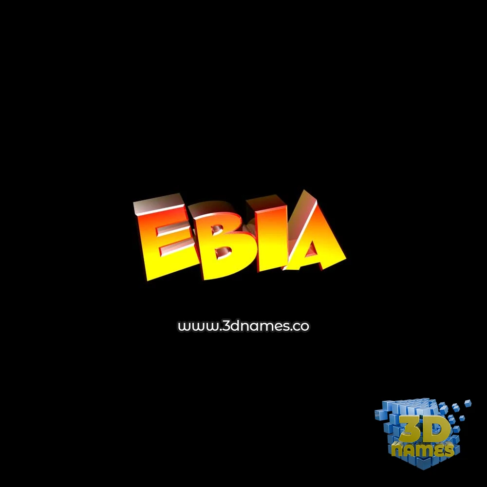 ebia in Black Background style - 3D name wallpaper