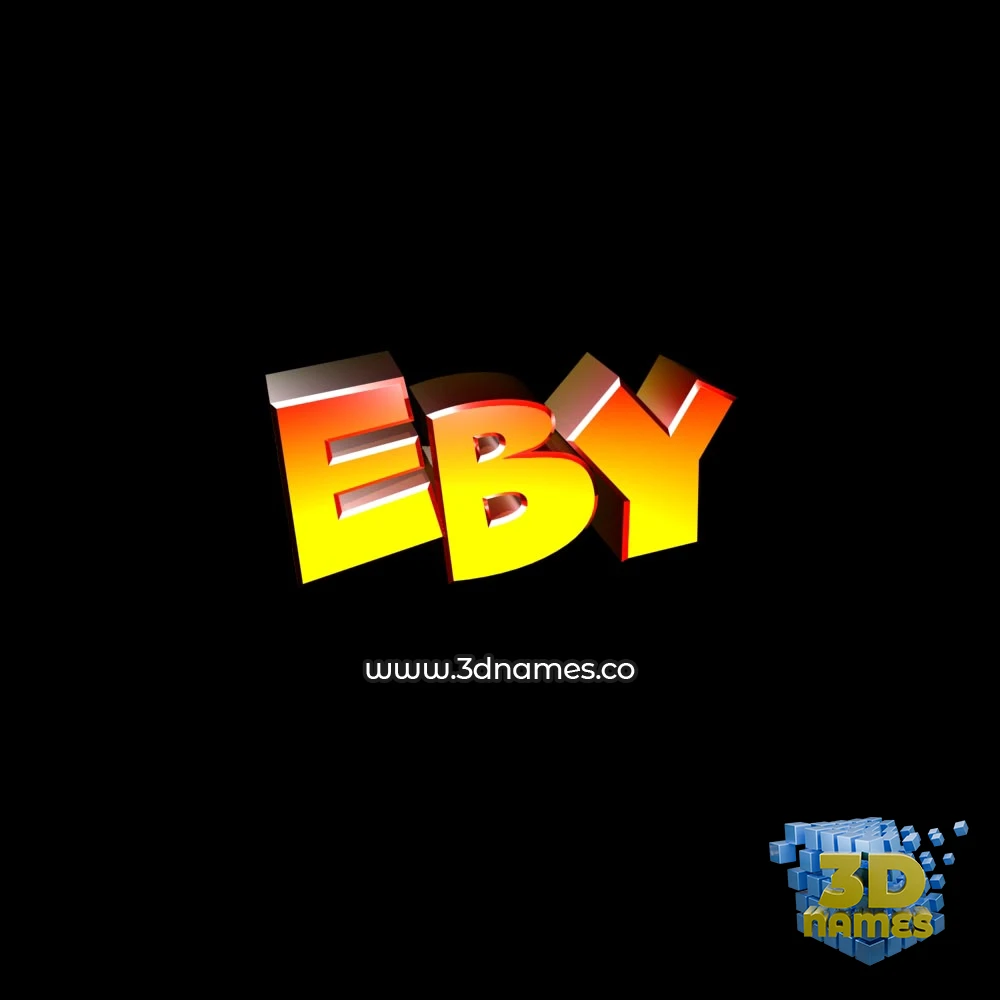eby in Black Background style - 3D name wallpaper
