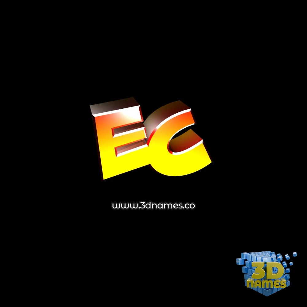 ec in Black Background style - 3D name wallpaper
