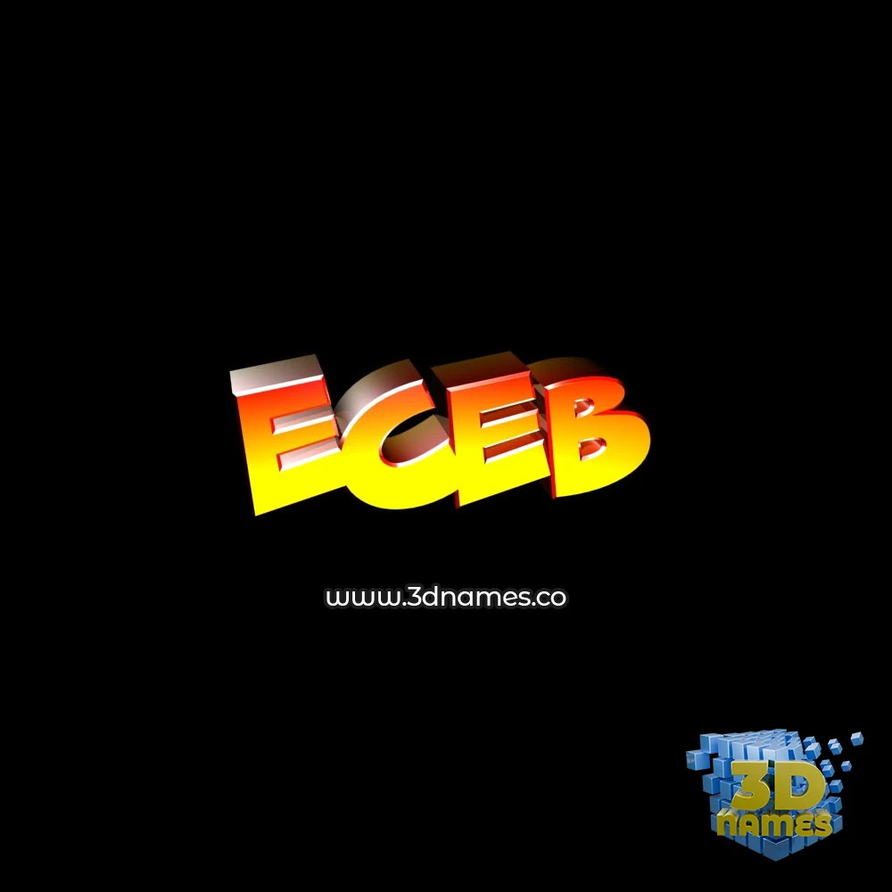 eceb in Black Background style - 3D name wallpaper