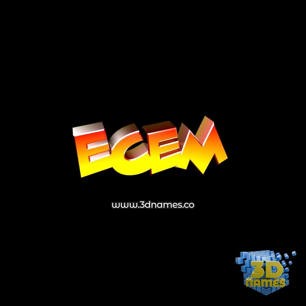 ecem in Black Background style - 3D name wallpaper
