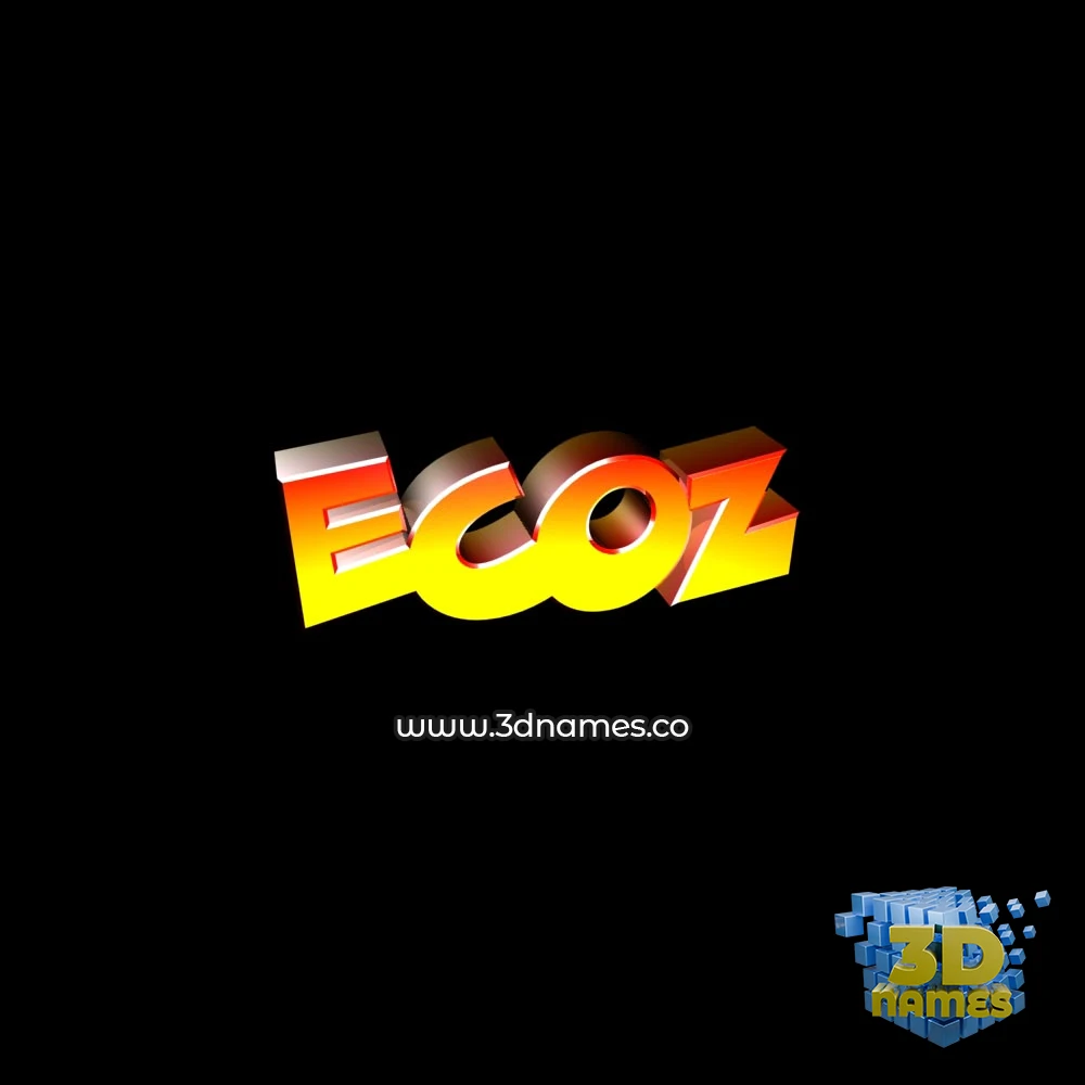 ecoz in Black Background style - 3D name wallpaper
