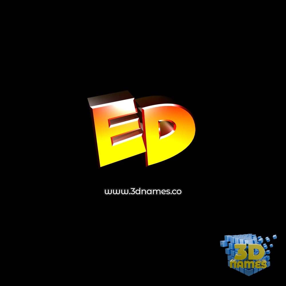 ed in Black Background style - 3D name wallpaper