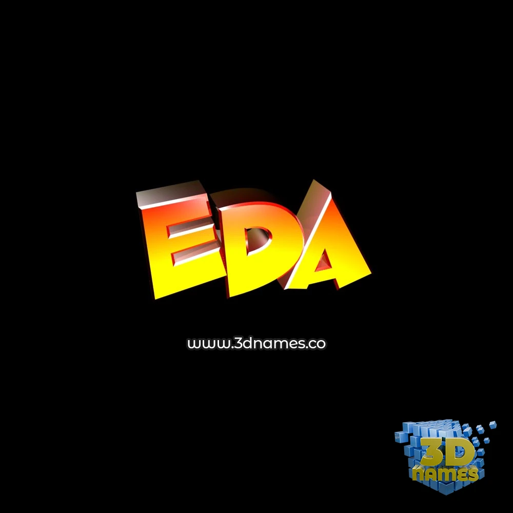 eda in Black Background style - 3D name wallpaper