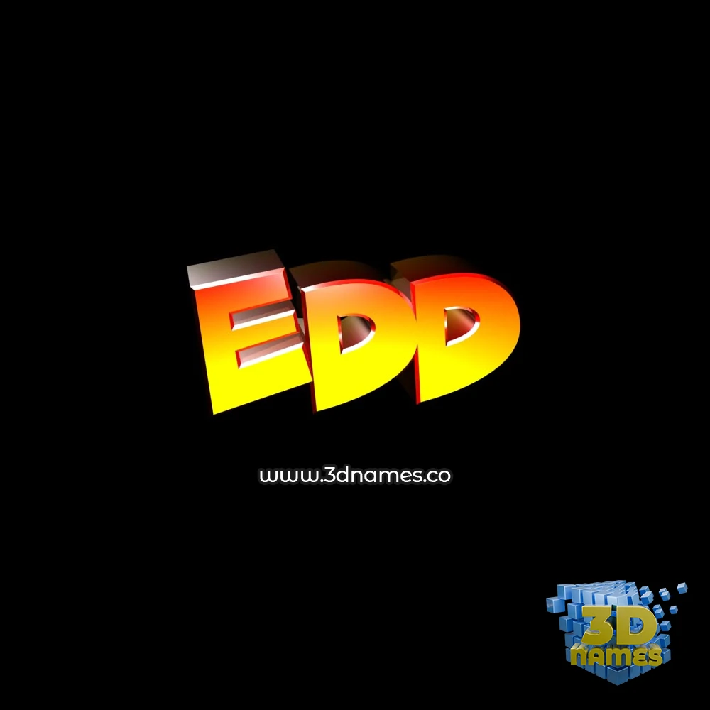 edd in Black Background style - 3D name wallpaper