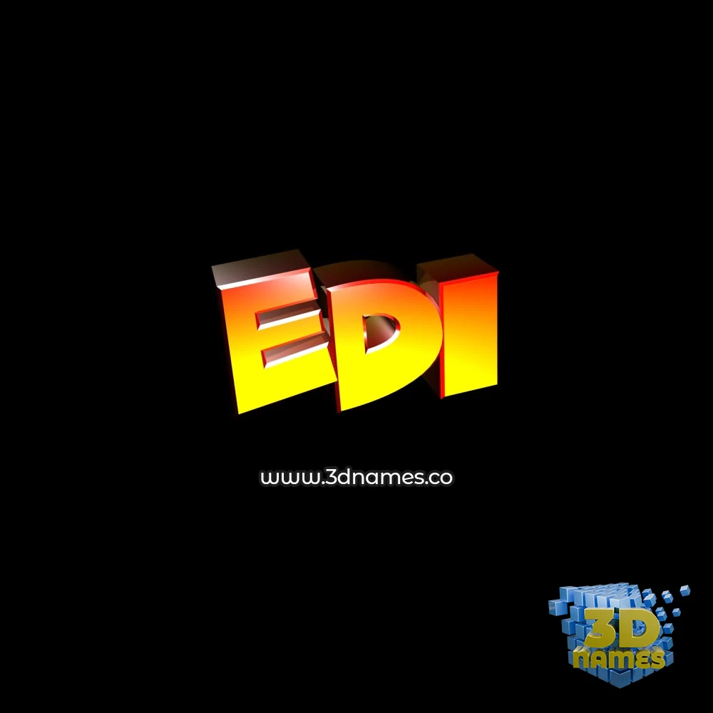 edi in Black Background style - 3D name wallpaper