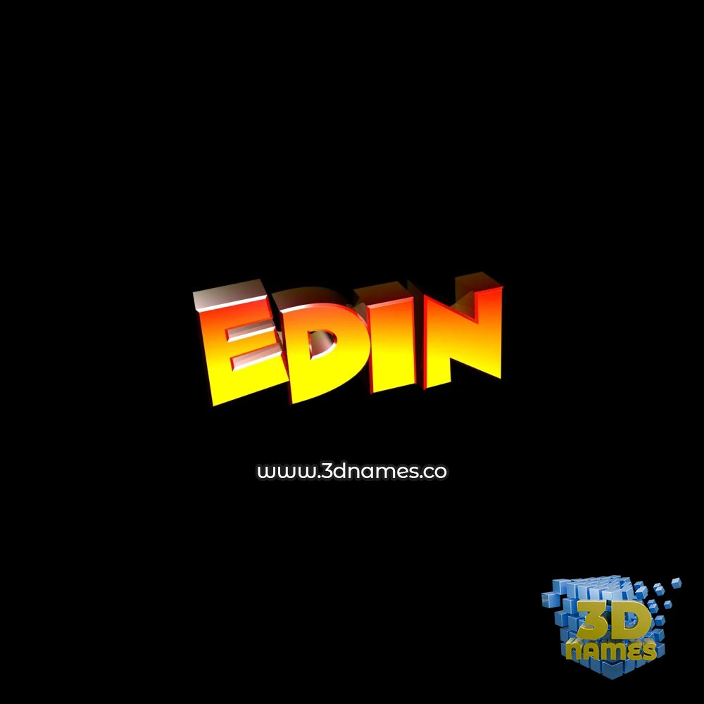edin in Black Background style - 3D name wallpaper