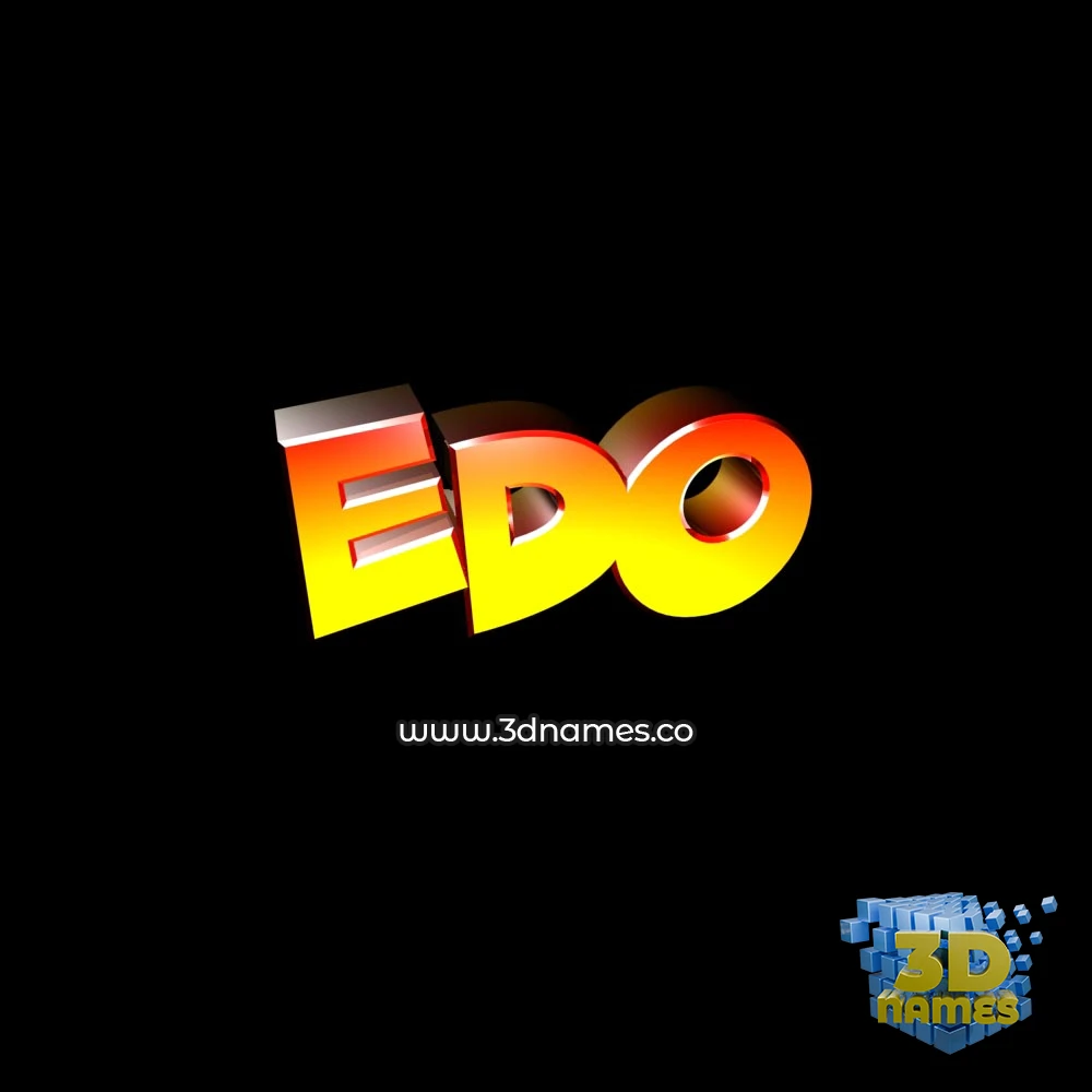 edo in Black Background style - 3D name wallpaper