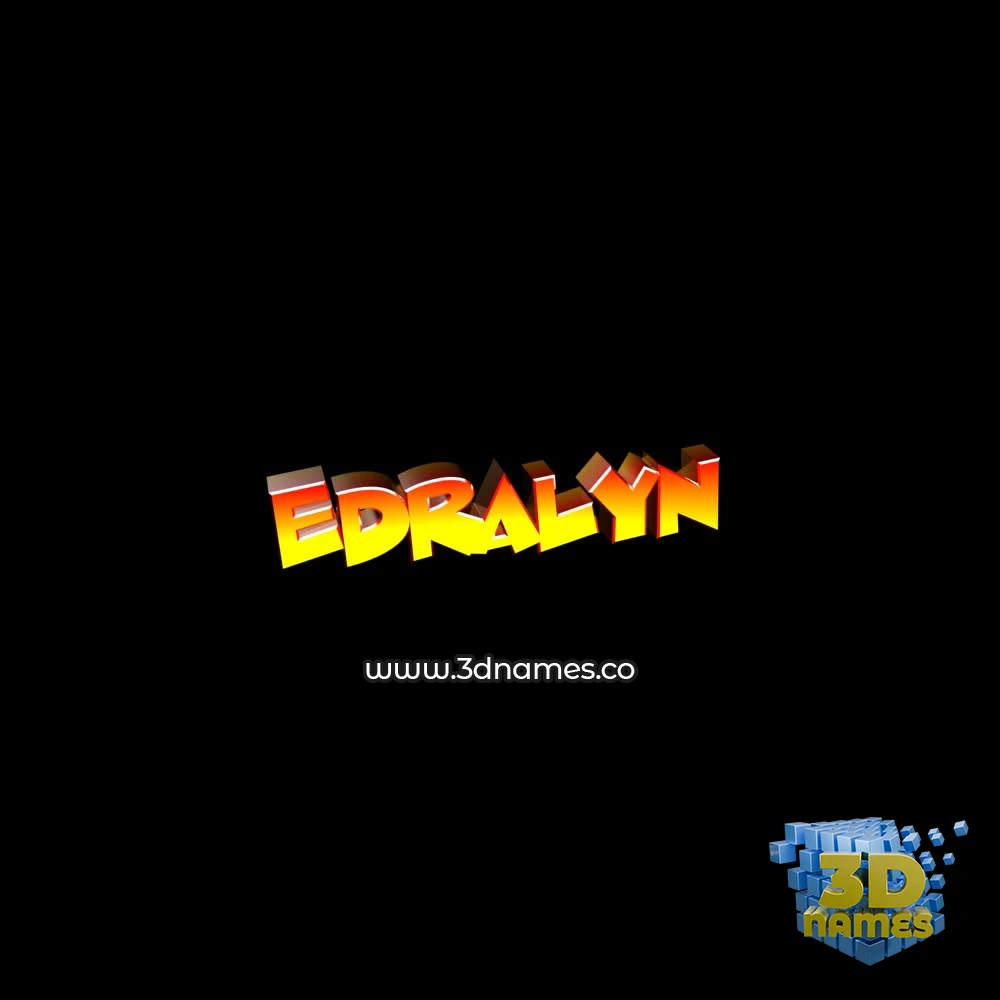 edralyn in Black Background style - 3D name wallpaper