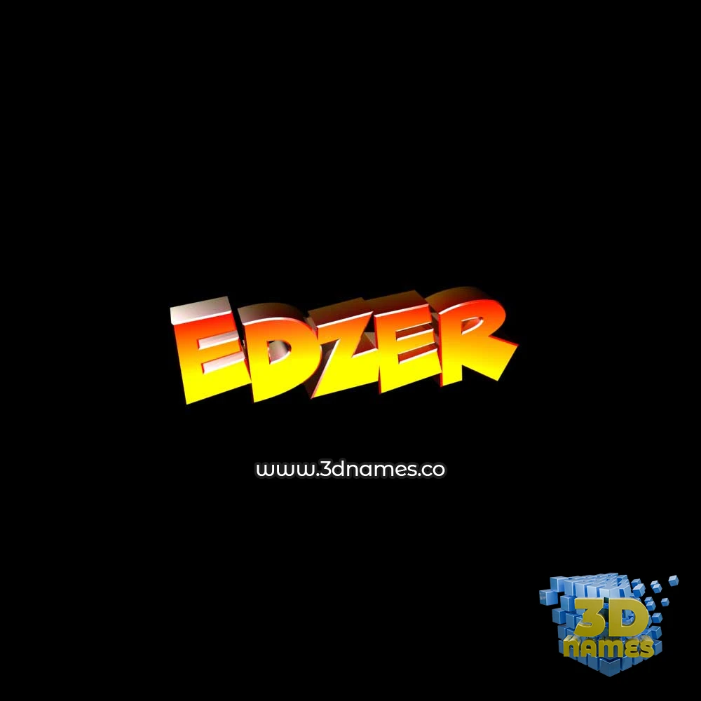 edzer in Black Background style - 3D name wallpaper