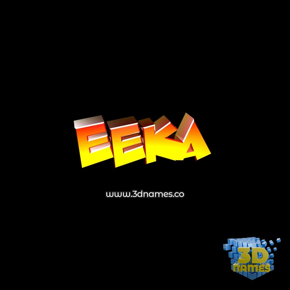 eeka in Black Background style - 3D name wallpaper