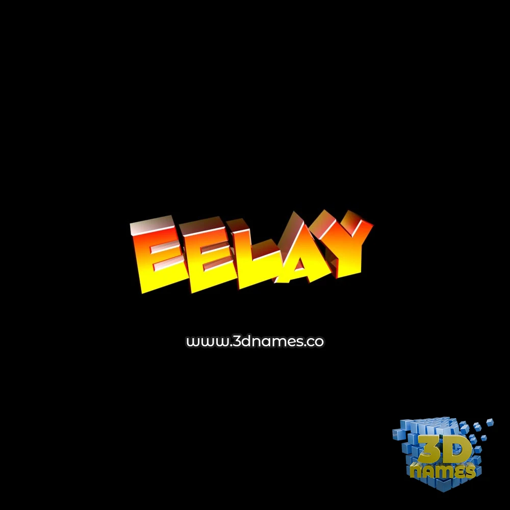 eelay in Black Background style - 3D name wallpaper