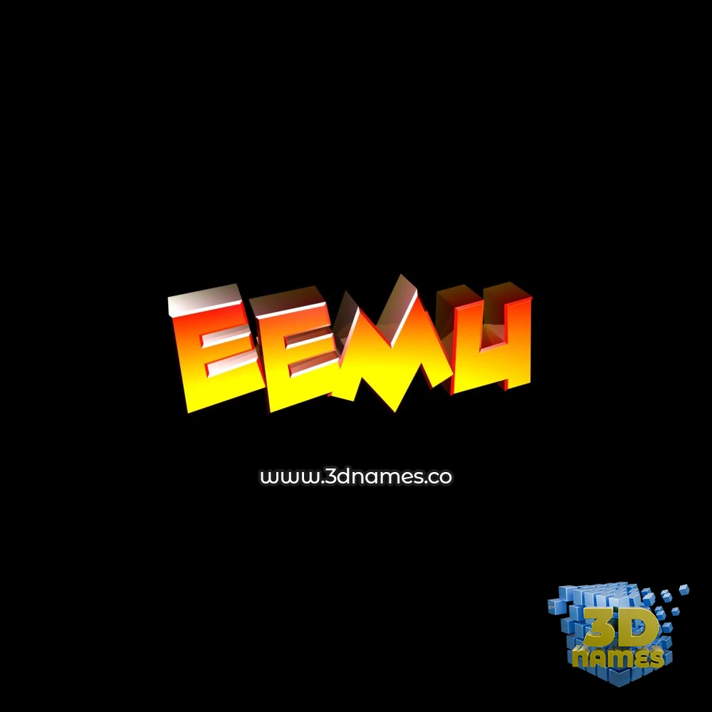 eemu in Black Background style - 3D name wallpaper