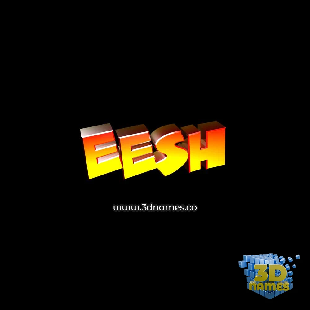 eesh in Black Background style - 3D name wallpaper