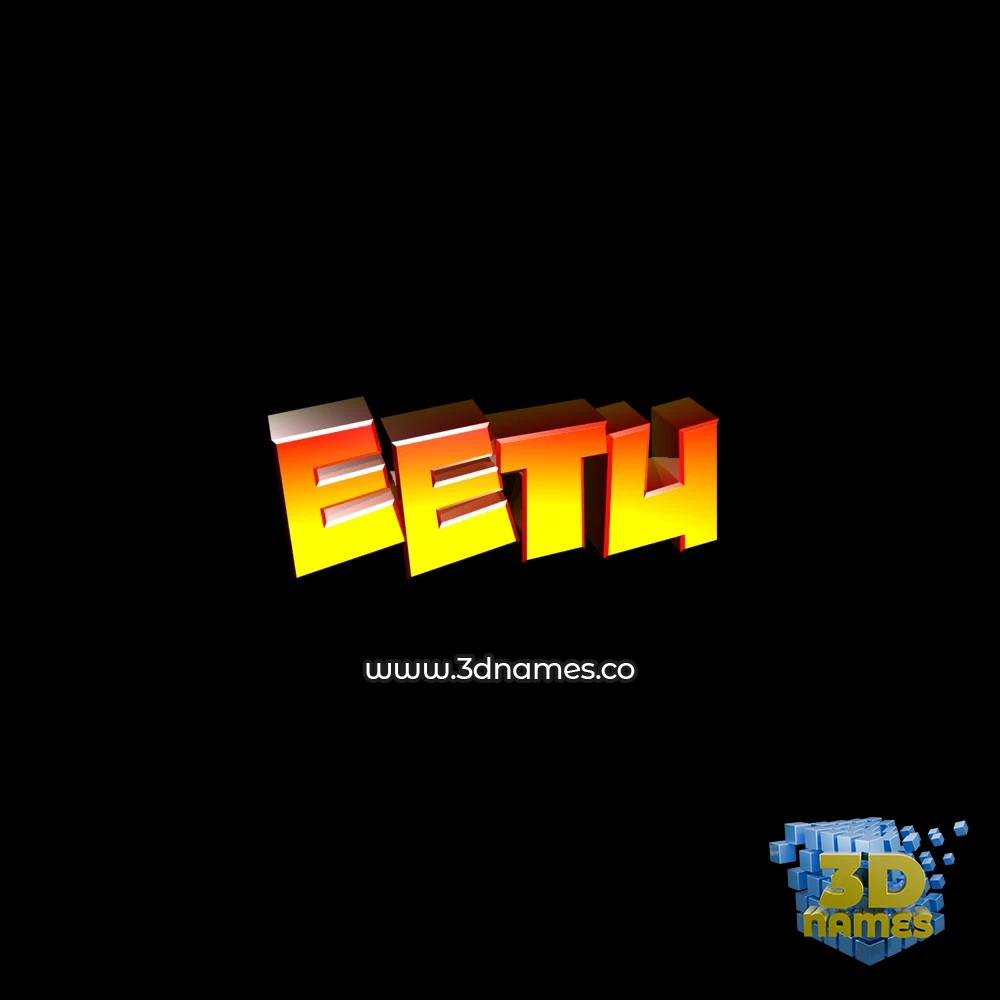 eetu in Black Background style - 3D name wallpaper