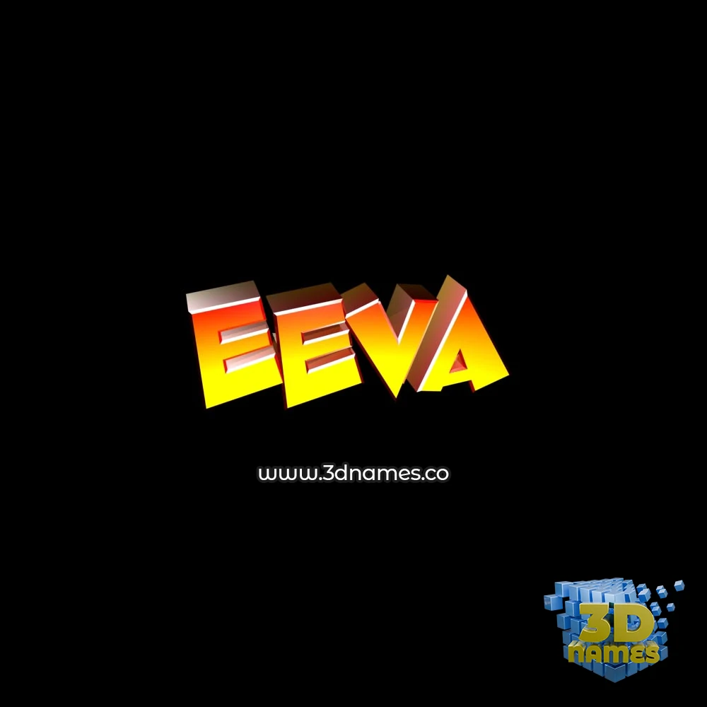 eeva in Black Background style - 3D name wallpaper