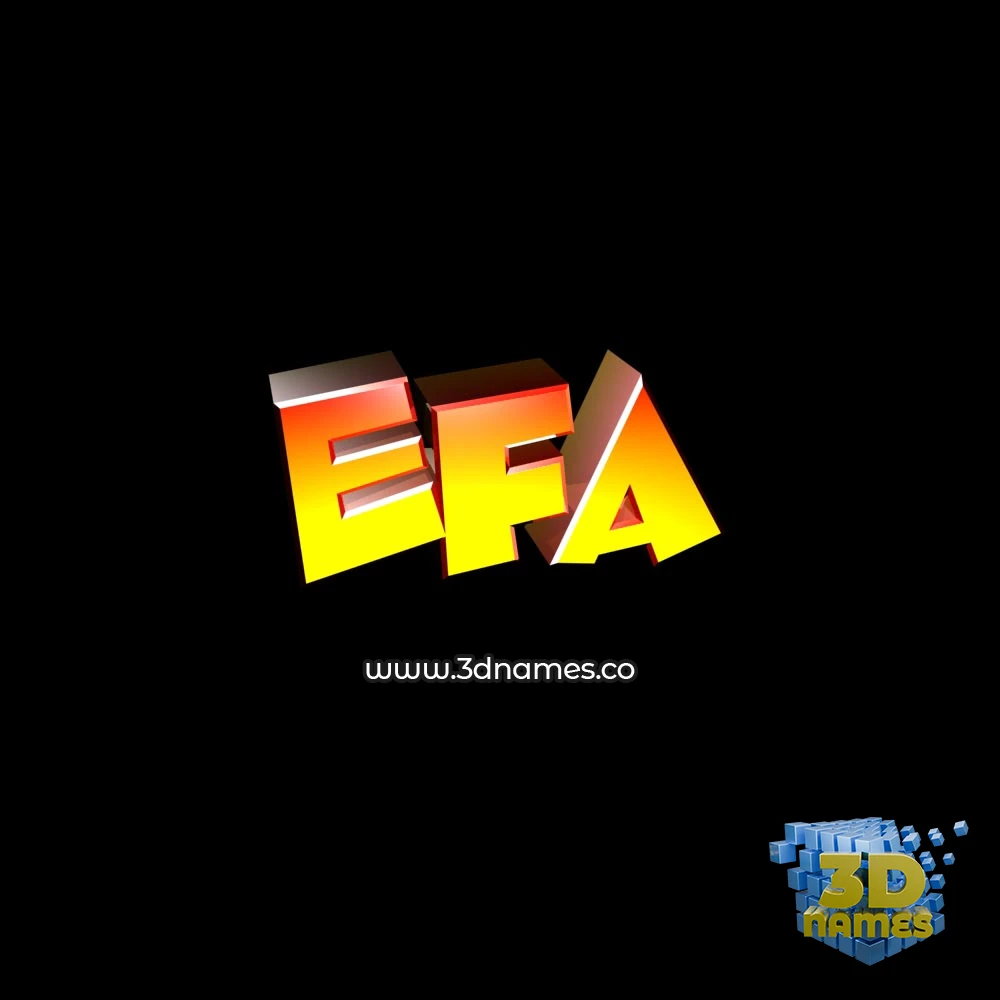 efa in Black Background style - 3D name wallpaper