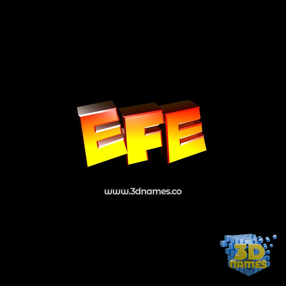 efe in Black Background style - 3D name wallpaper