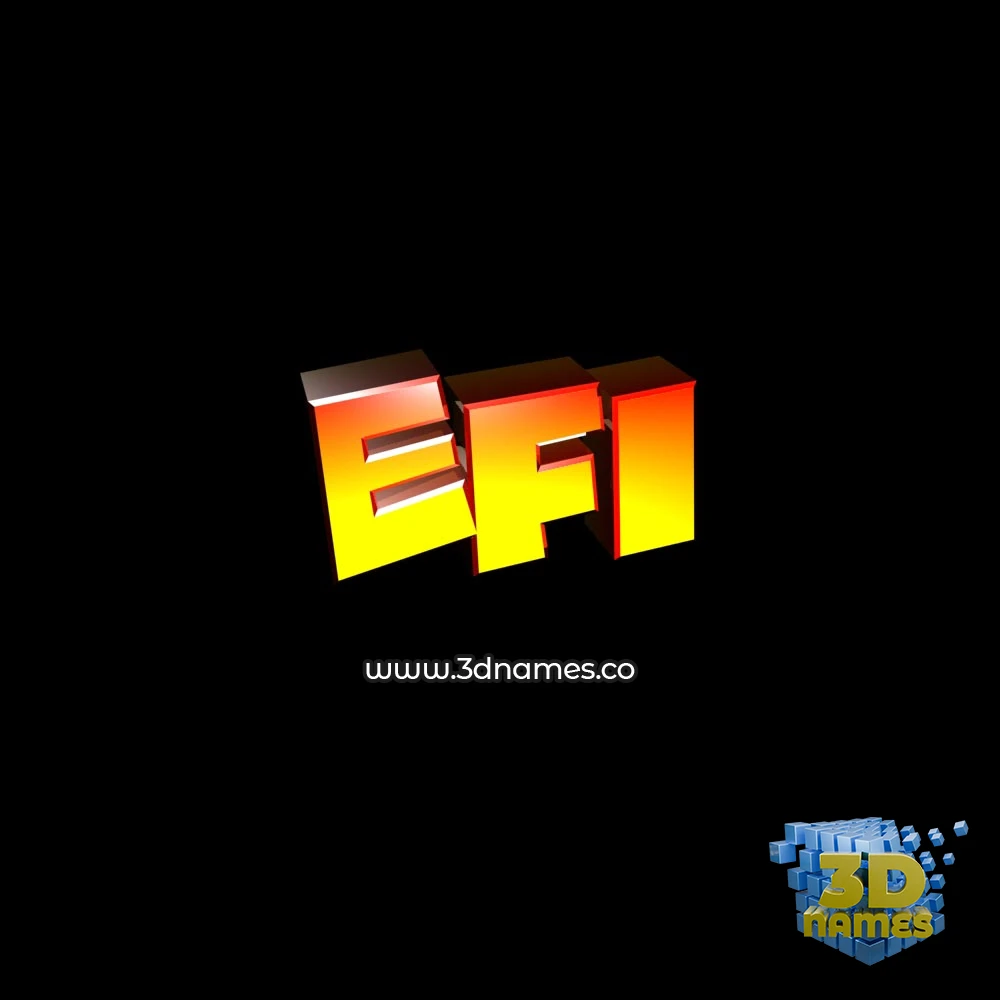 efi in Black Background style - 3D name wallpaper