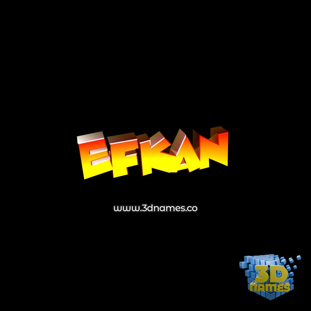 efkan in Black Background style - 3D name wallpaper