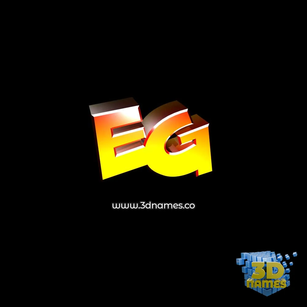 eg in Black Background style - 3D name wallpaper
