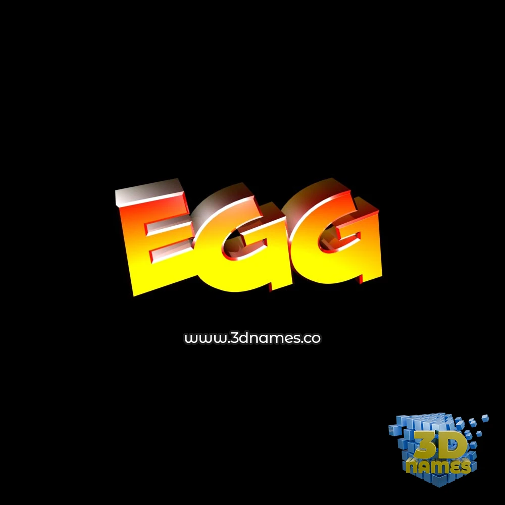 egg in Black Background style - 3D name wallpaper