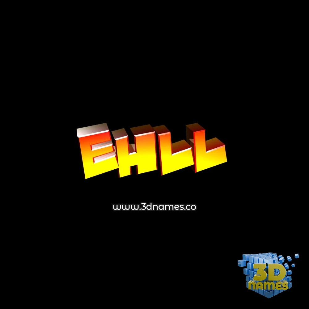 ehll in Black Background style - 3D name wallpaper