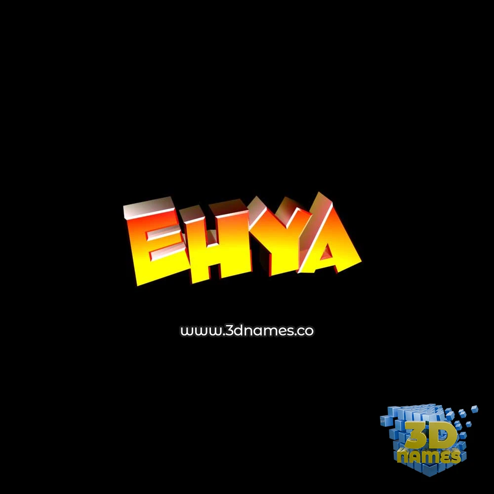 ehya in Black Background style - 3D name wallpaper